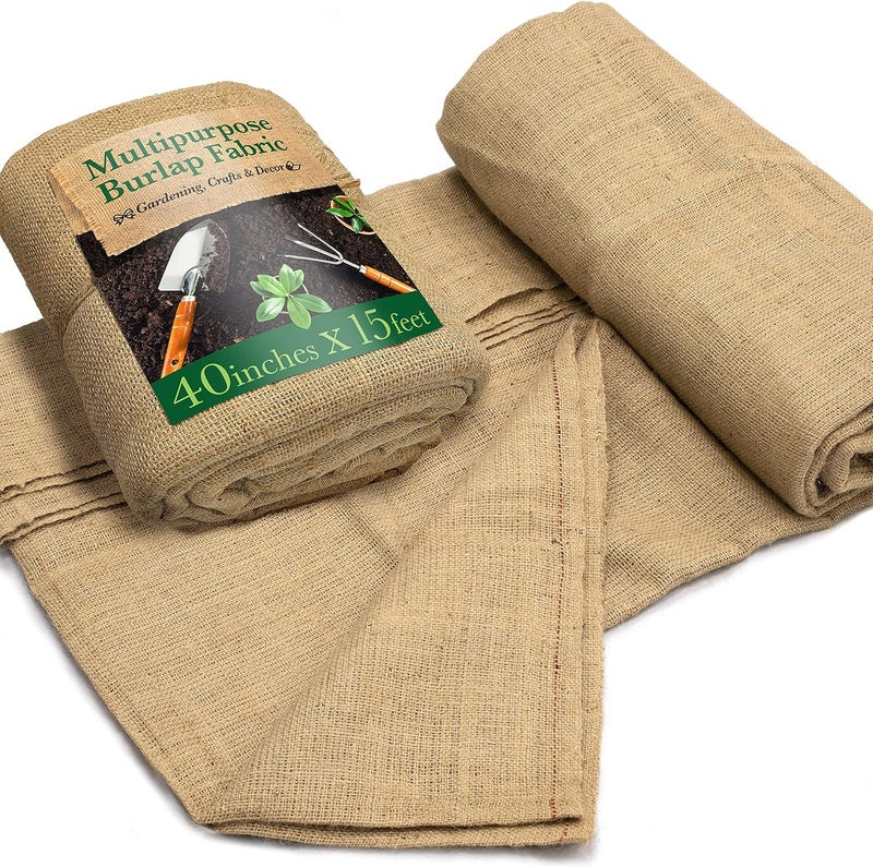Burloptuous 40" x15 Feet Gardening Burlap Roll - Multipurpose Natural Burlap Fabric, High Density Jute Fiber Material for Decorations, Center Pieces for Home, Rustic Party Décor - Image 1